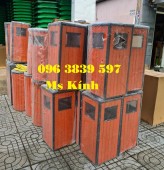 Thùng rác giả gỗ vuông, thùng rác gạt tàn giá rẻ - 096 3839 597 Ms Kính