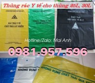 Túi rác Y tế, túi rác thùng rác Y tế 30L, túi rác thùng rác Y tế 60L