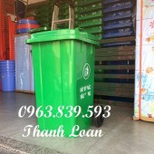 Thùng rác nhựa 100L có 2 bánh xe. 0963.839.593 Ms.Loan