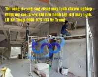 Thi công lắp đặt đường ống đồng nổi máy lạnh cho nhà phố hiện đại