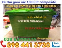 Xe thu gom rác 1000 lít composite 4 bánh