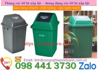 Thùng rác nhựa 60 lít và 100 lít nắp lật