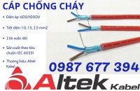 cáp chống cháy chống nhiễu 2x1.0