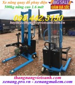 Xe nâng quay đổ thùng phuy bằng điện 500kg cao 1.6 mét khuyến mãi giá rẻ