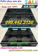 Pallet nhựa 1200x1000x150mm màu đen - đan thanh - mới 100‰