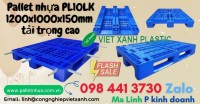 Pallet nhựa 1200x1000x150mm lỗi sắt PL10LK tải trọng cao khuyễn mãi