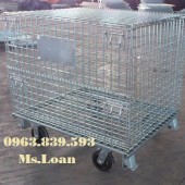 Lồng thép trữ hàng xí mạ, xe đẩy hàng siêu thị, xe thép công nghiệp 0963 839 593