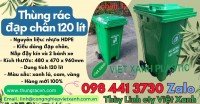 Thùng rác nhựa đạp chân 120 lít, thùng rác đạp chân 120 lít, thùng rác