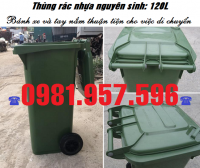 Thùng rác 120L có 2 bánh xe, thùng rác ngoài trời 120L