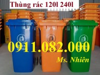 Thùng rác giá sỉ- thùng rác y tế, 120L 240L 660L màu xanh nắp kín- 0911.082.000