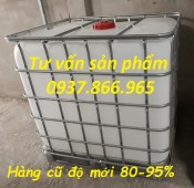 tank nhựa 1000l, bồn nhựa, thùng nhựa có khung thép bao quanh, bồn IBC 1000l, ta