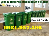 Thùng rác công cộng có bánh xe, thùng rác 2 bánh 120L