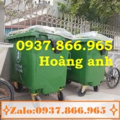 Thùng đựng rác có nắp đậy, thùng rác ngoài trời, thùng rác nhựa 660l, thùng rác