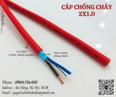 Cáp báo cháy, chống cháy 2x1.0 Altek Kabel sẵn kho Đà Nẵng, HCM, Hà Nội