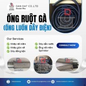 Ống ruột gà lõi thép, Ống thép luồn dây điện bọc nhựa PVC D20, Ruột gà bọc inox