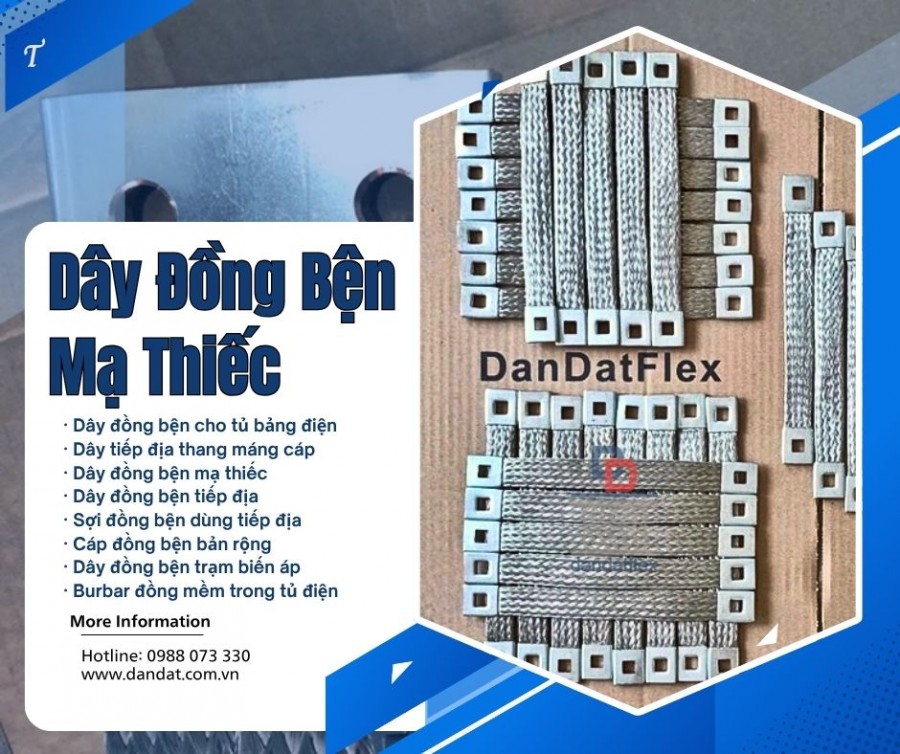 Dây đồng bện mạ thiếc/ Dây đồng bện tiếp địa có bấm cose/ Busbar đồng mềm