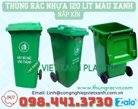 Thùng rác nhựa 120 lít HDPE - khuyến mãi xả hàng tồn kho