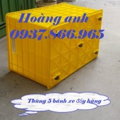 Thùng 5 bánh xe nhựa nguyên sinh tại Hà Nội, thùng có bánh xe, thùng nhựa đẩy hà