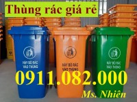 Thùng rác thông thường 120l 240l giá rẻ- thùng rác phân loại 3 màu- lh 09110820