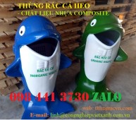 Thùng rác cá heo composite