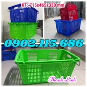 Sóng nhựa hở, sọt nhựa HS011, thùng nhựa rỗng quai sắt, sọt nhựa quai sắt, sọt n