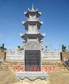 mẫu lăng mộ tháp đá tháp một ông hai bà đẹp bán tại tây ninh