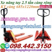 Xe nâng tay thấp 2.5 tấn càng rộng 685x1220mm