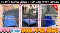 Xe đẩy hàng có lồng thép sàn nhựa 300kg giá rẻ