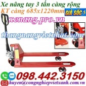 Xe nâng tay thấp 3 tấn càng rộng 685x1220mm