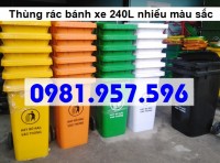 Thùng rác công cộng 240L, thùng rác 2 bánh xe 240L