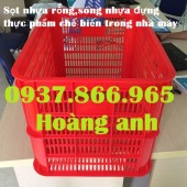 Sọt nhựa rỗng cao 39 dùng đựng thực phẩm chế biến trong nhà máy, khay nhựa 3T9