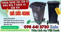 Loa loa giá sốc Thùng đựng rác 120 lít nắp kín 2 bánh xe màu đen