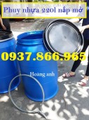 Phuy nhựa 220l nắp kín, phuy nhựa nắp mở, phuy nhựa tại hà nội, thùng phuy