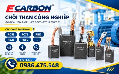 Chổi than công nghiệp ECARBON: RC53,RC73,RE12, RE28, RE60…