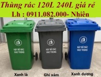 Thùng rác nhựa giá rẻ tại vĩnh long- thùng rác màu xanh nhựa hdpe 120L 240L-lh