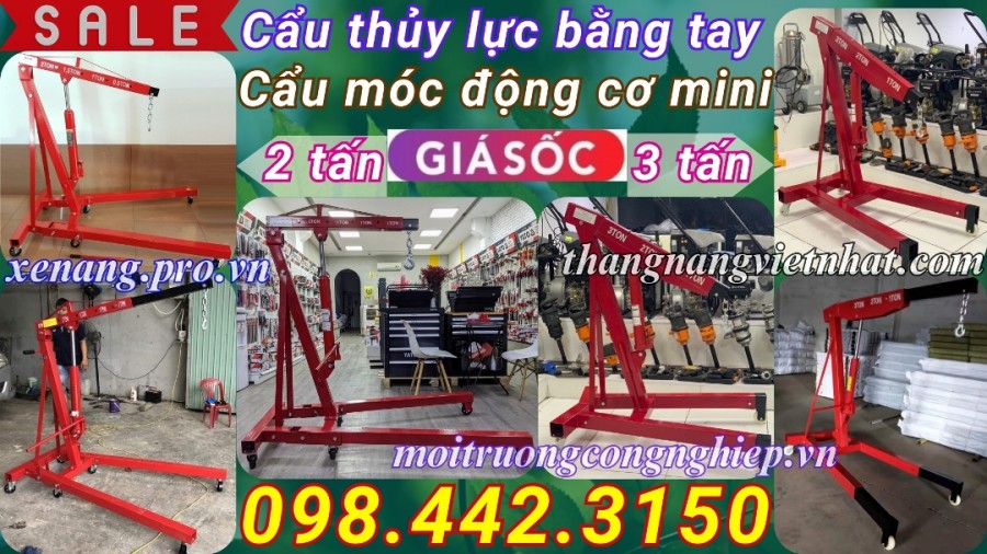 Cẩu mốc động cơ mini bằng tay 2 tấn và 3 tấn
