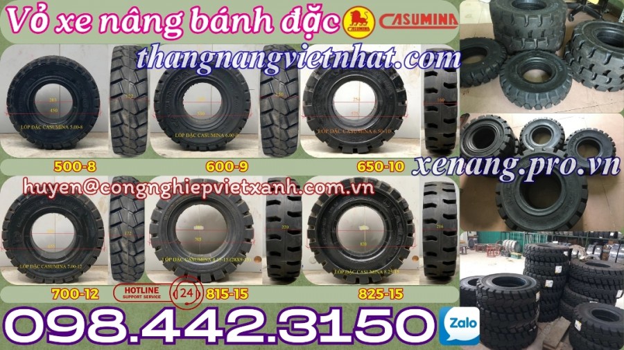 Vỏ xe nâng CASUMINA bánh đặc