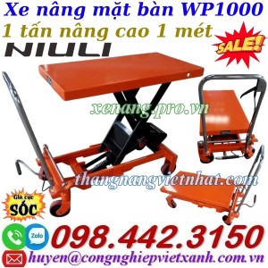 Xe nâng mặt bàn 1 tấn nâng cao 1 mét WP1000 NIULI