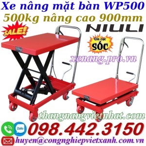 Xe nâng mặt bàn 500kg nâng cao 900mm WP500 NIULI
