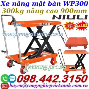 Xe nâng mặt bàn 300kg nâng cao 900mm WP300 NIULI