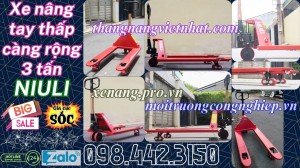 Xe nâng tay thấp 3000kg càng rộng AC30M - NIULI