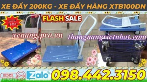 Xe đẩy hàng sàn nhựa 200kg XTB100DN