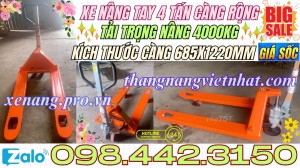 Xe nâng tay 4 tấn càng rộng AC40M - NIULI