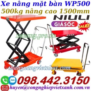 Xe nâng mặt bàn 500kg nâng cao 1500mm WP500 NIULI