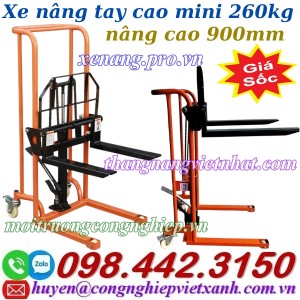 Xe nâng tay cao mini 260kg nâng cao 900mm