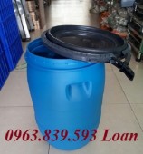 Thùng phuy nhựa 50l có nắp đậy kín đựng nước, hóa chất./ 0963.839.593 Ms.Loan