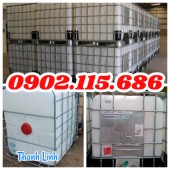 Bồn nhựa trắng, bồn nhựa có khung thép bao quanh, tank IBC, bồn nhựa 1000 lít, t