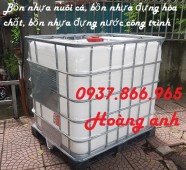 Giá tank nhựa đựng thực phẩm, bồn nhựa 1000l dùng trong nhà máy, bồn nhựa IBC 1m