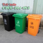 Thùng rác công nghiệp 240 lít nhựa nguyên sinh có bánh xe