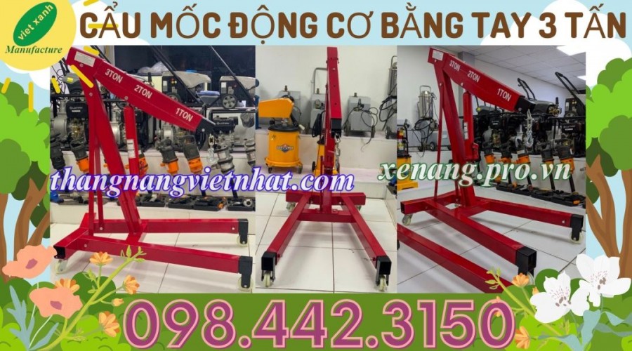 Cẩu mốc động cơ bằng tay 3 tấn